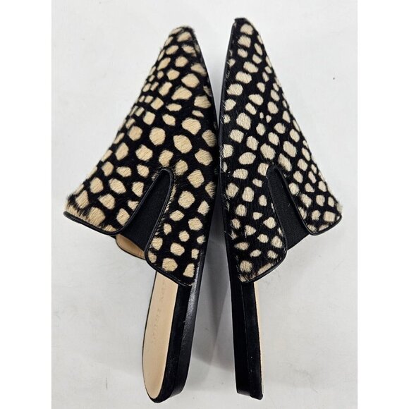 New Jenni Kayne Giraffe Spotted Calf Hair Mules Womens 35/5 Slip Ons Pointed Toe - Picture 6 of 7